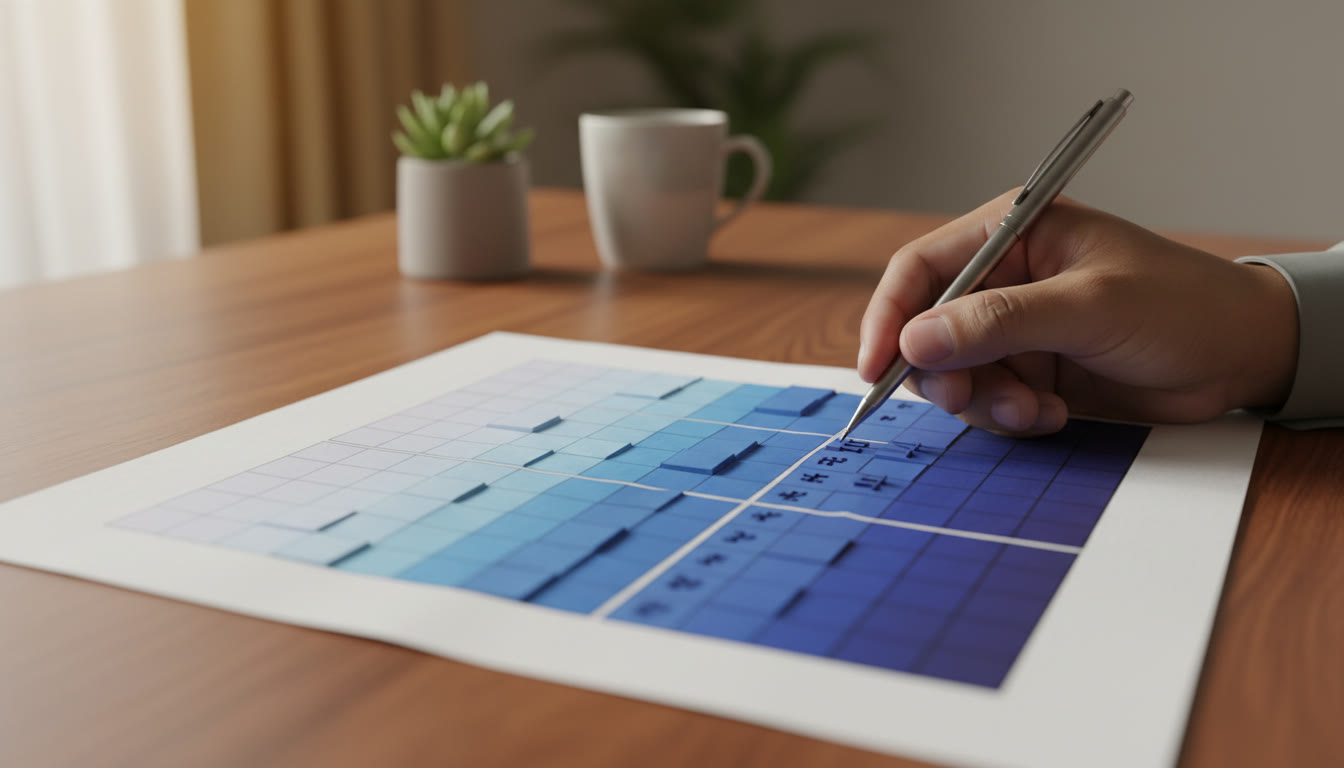Photo Idea : A close-up of an IB marking rubric with a tutor’s hand pointing to specific criteria, showing the detail required for high-scoring answers.