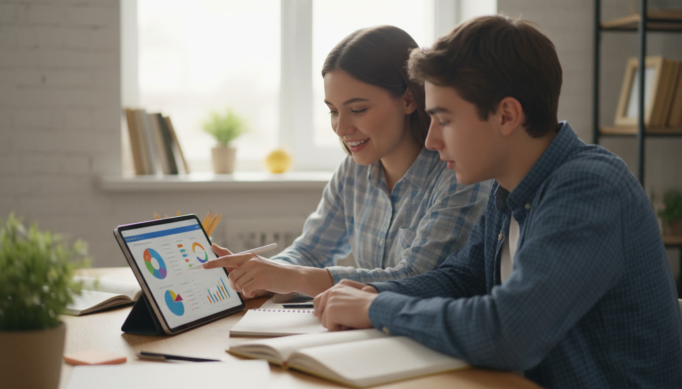 Photo Idea : A tutor and student reviewing an IA draft together on a tablet