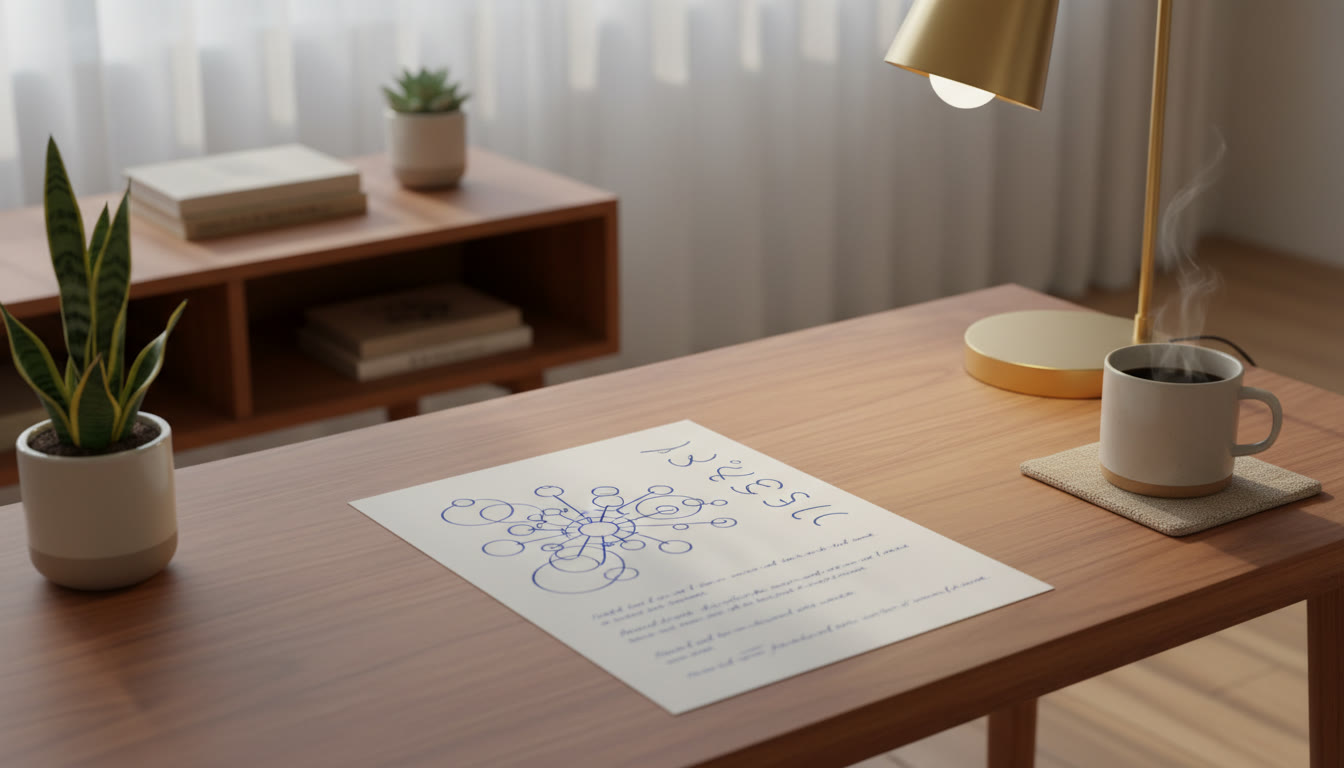 Photo Idea : A tidy A4 sheet showing a labelled diagram, numbered points beside it, and clean handwriting.