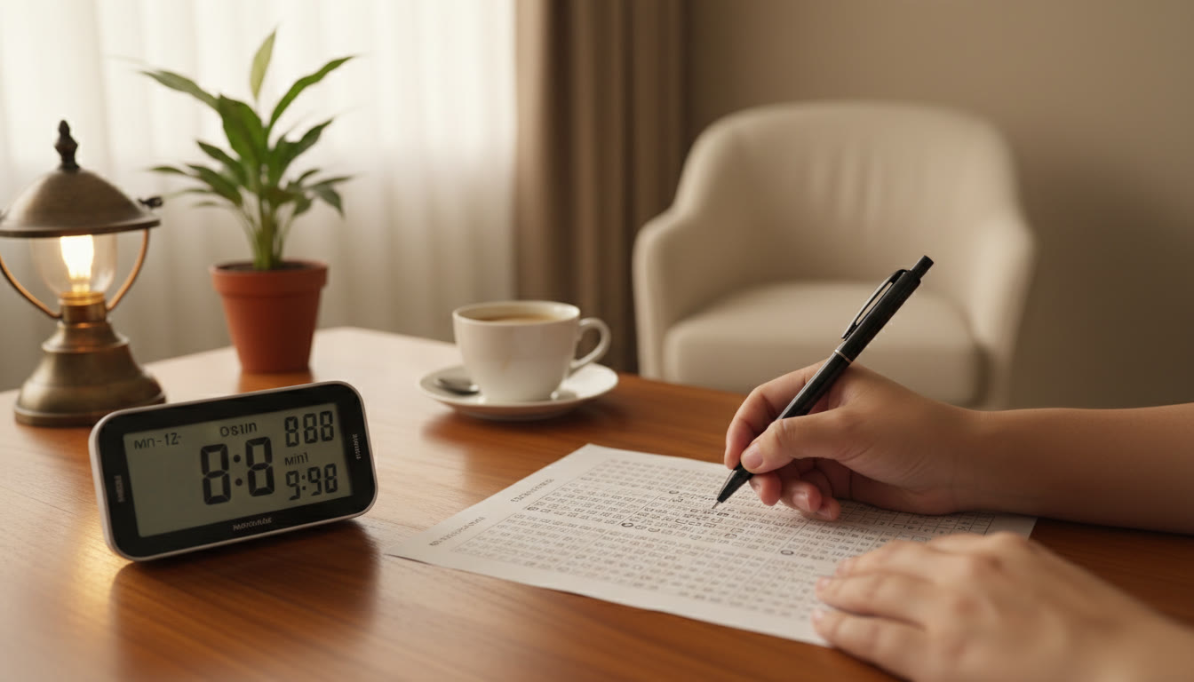 Photo Idea : Hands filling an OMR sheet with a black pen while a stopwatch counts down