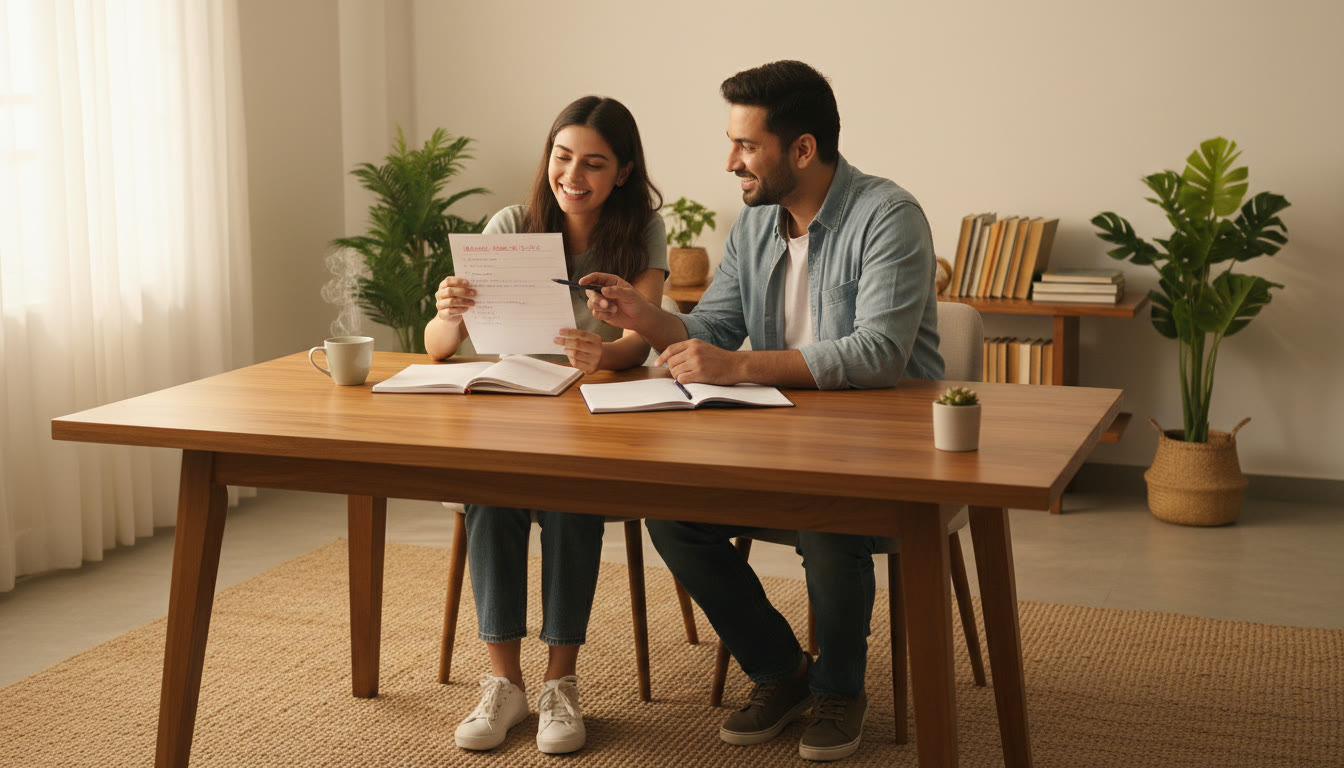 Photo Idea : A student reviewing a marked mock paper with a tutor and making a correction list