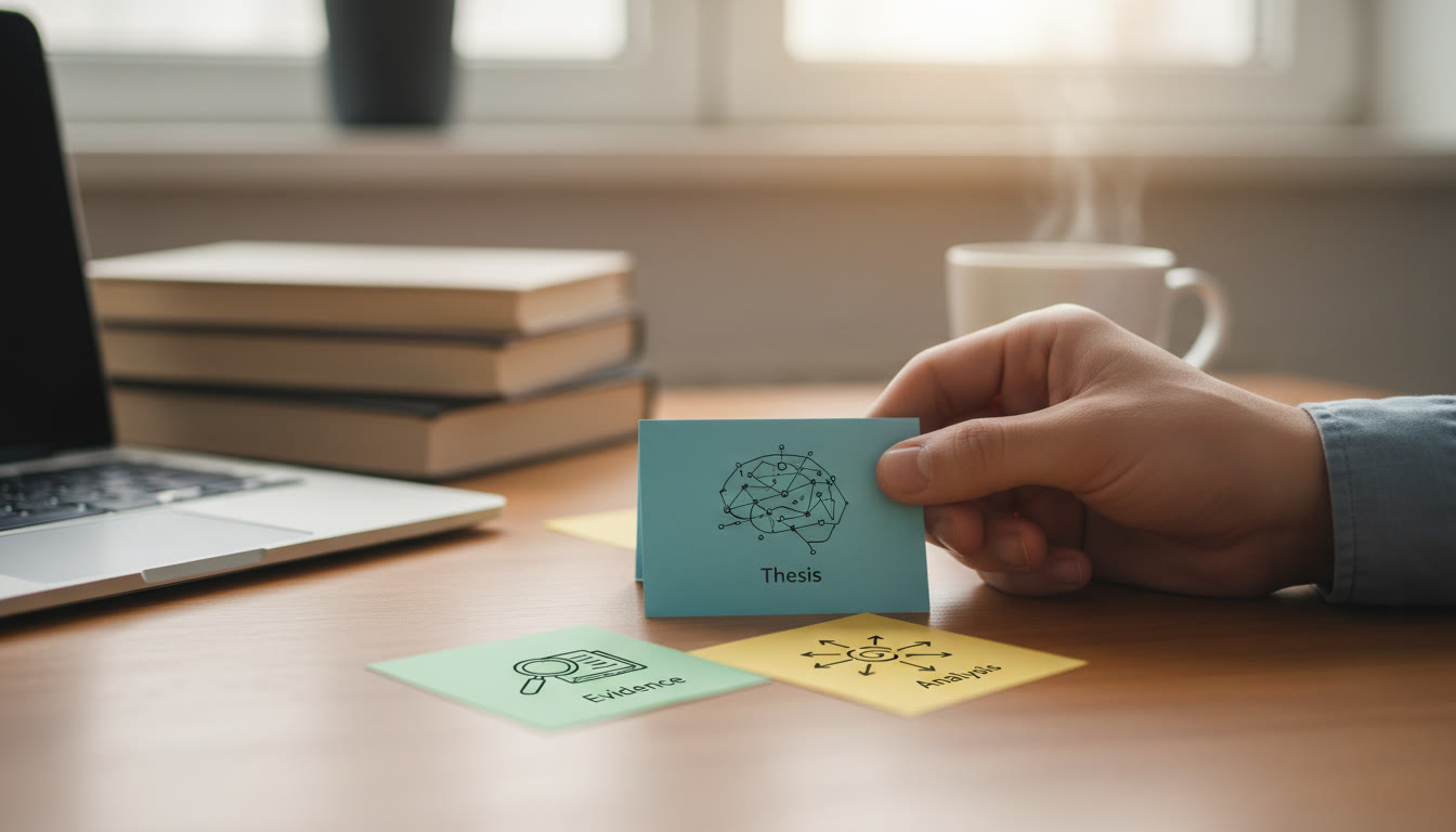Photo Idea : Close-up of a hand arranging colored index cards labeled 