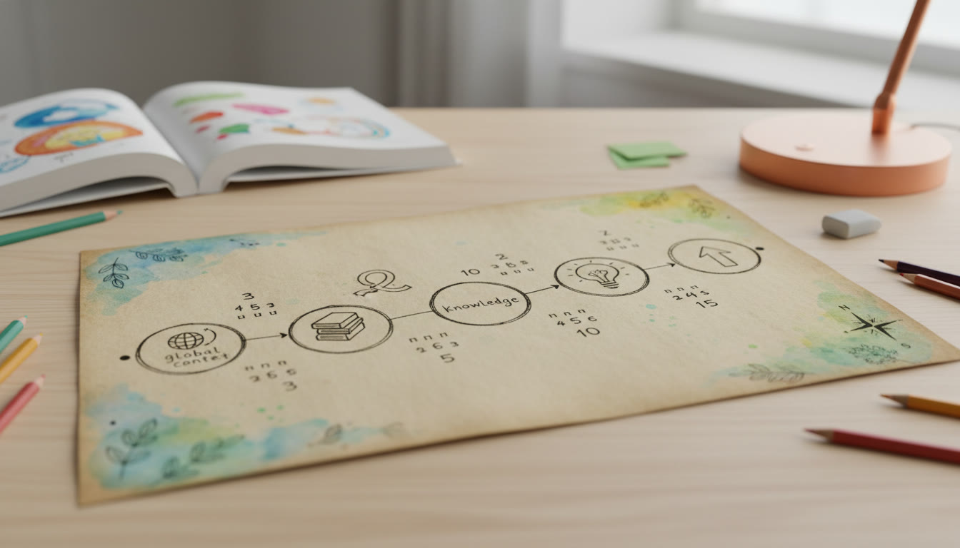 Photo Idea : A neat timeline on paper with key milestones and numeric targets circled