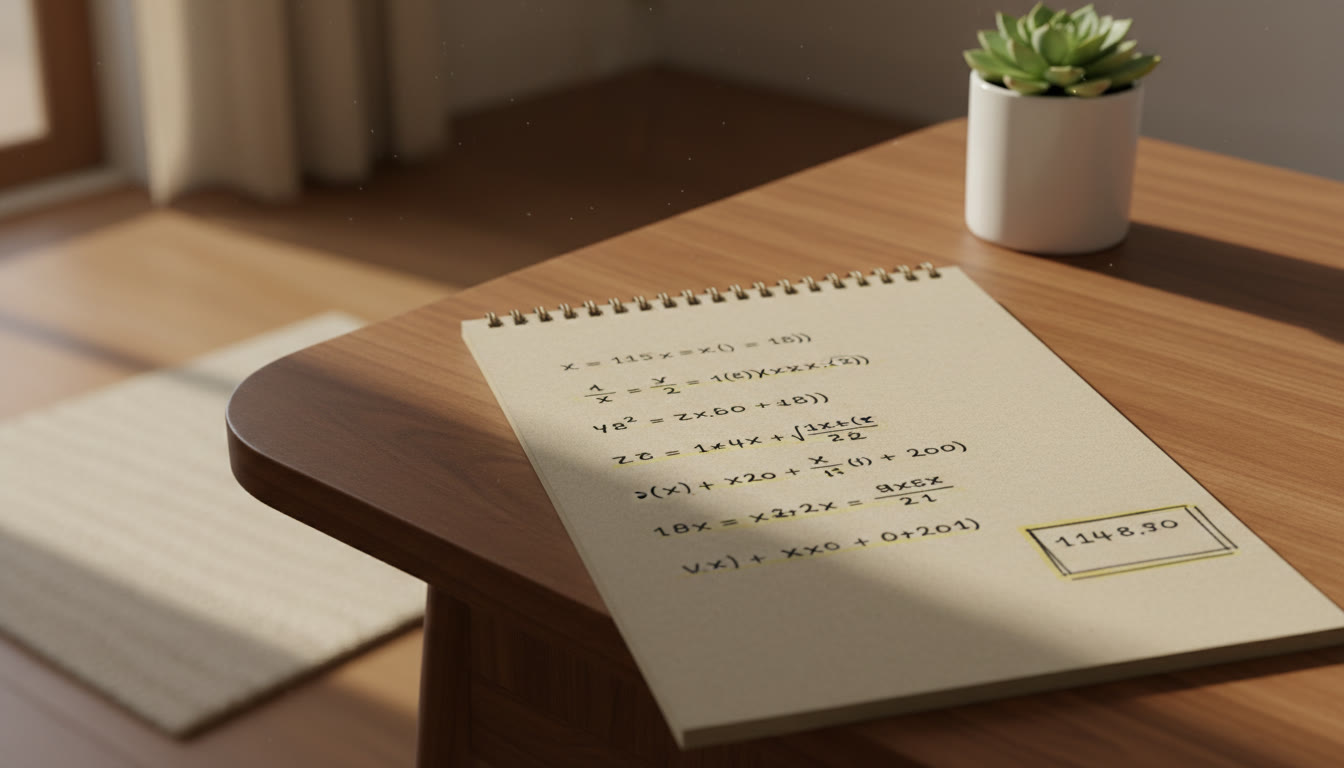 Photo Idea : Close-up of a notebook page showing a neat derivation with highlighted key steps and boxed final answer.