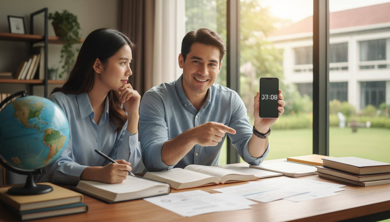 Photo Idea : Tutor pointing at a student