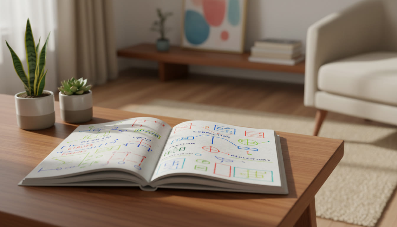 Photo Idea : Close-up of a notebook with organised error-log entries, correction notes, and highlighted PYQ items