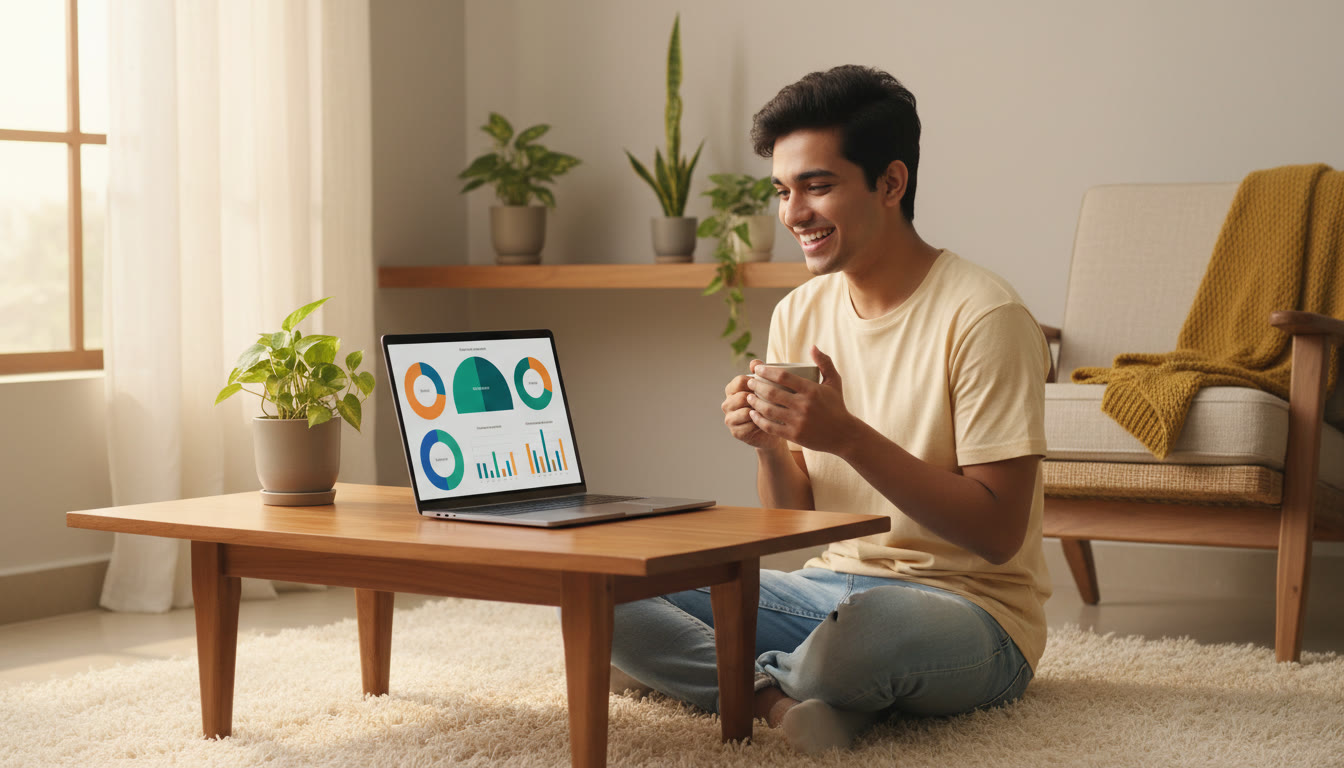 Photo Idea : Digital analytics dashboard showing topicwise strengths and weaknesses on a laptop screen