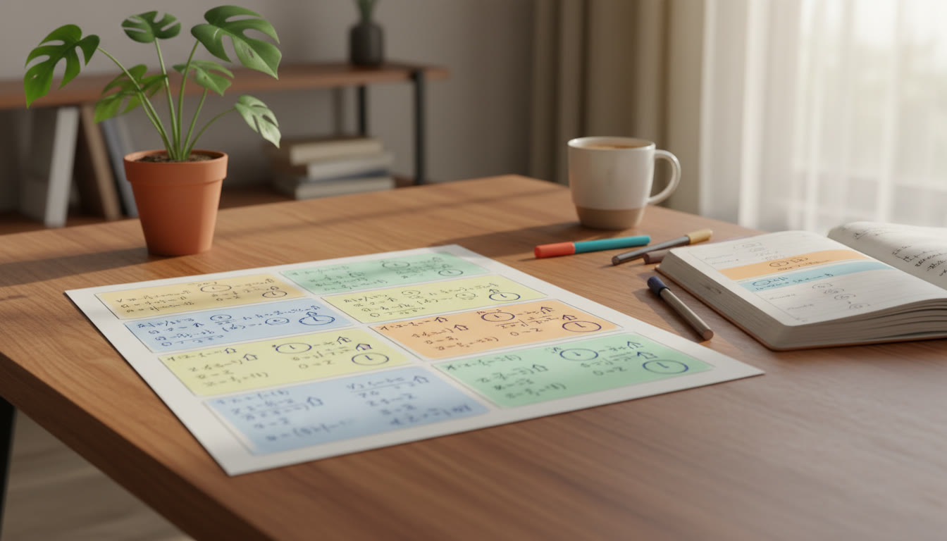 Photo Idea : Annotated mock test paper with solved sections and colorful time allocations.