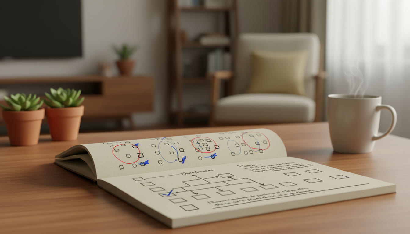 Photo Idea : Close-up of a notebook page with circled errors, corrections, and a neat