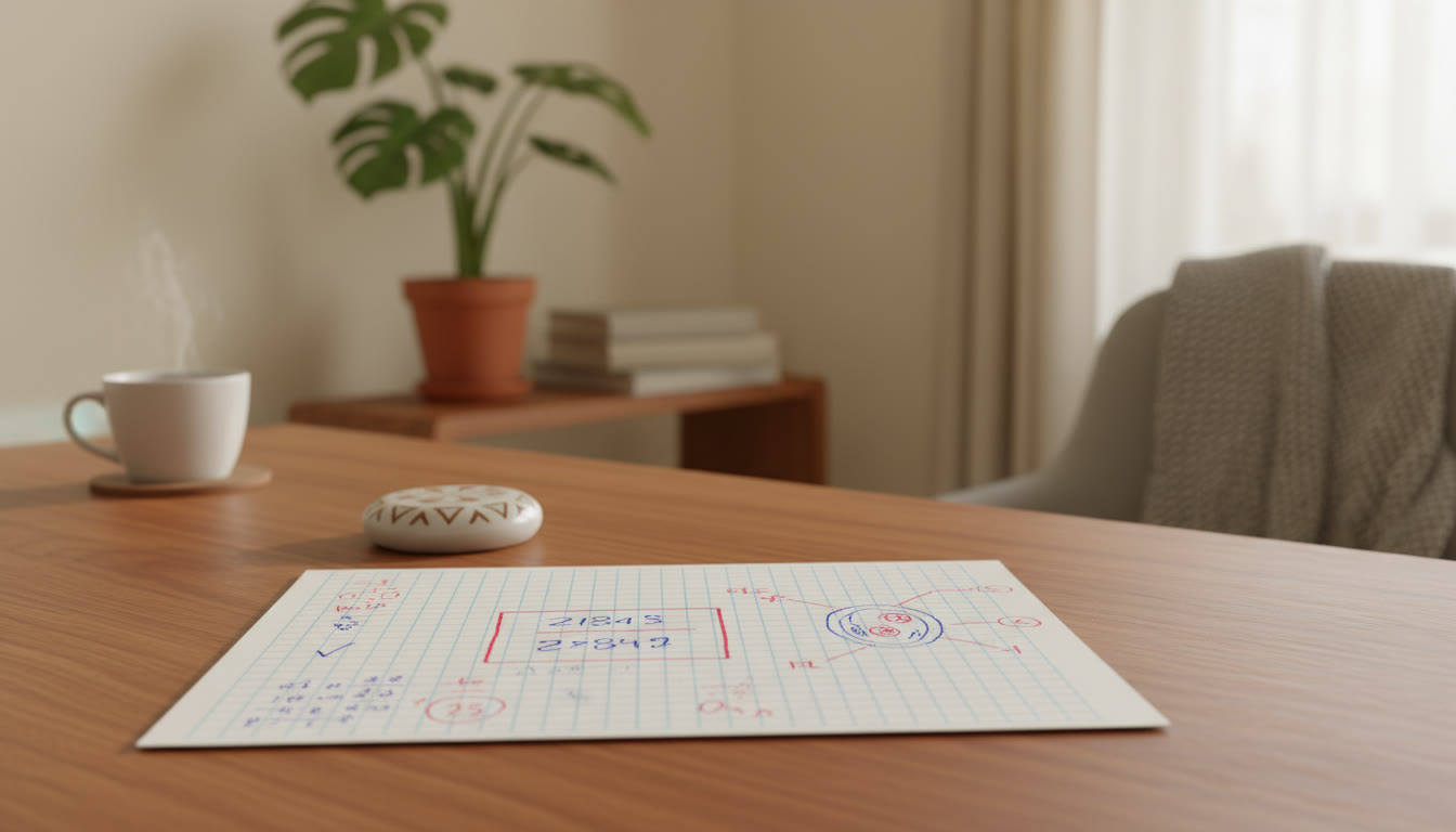 Photo Idea : Close-up of a neat, annotated answer sheet showing boxed final results and a labelled diagram