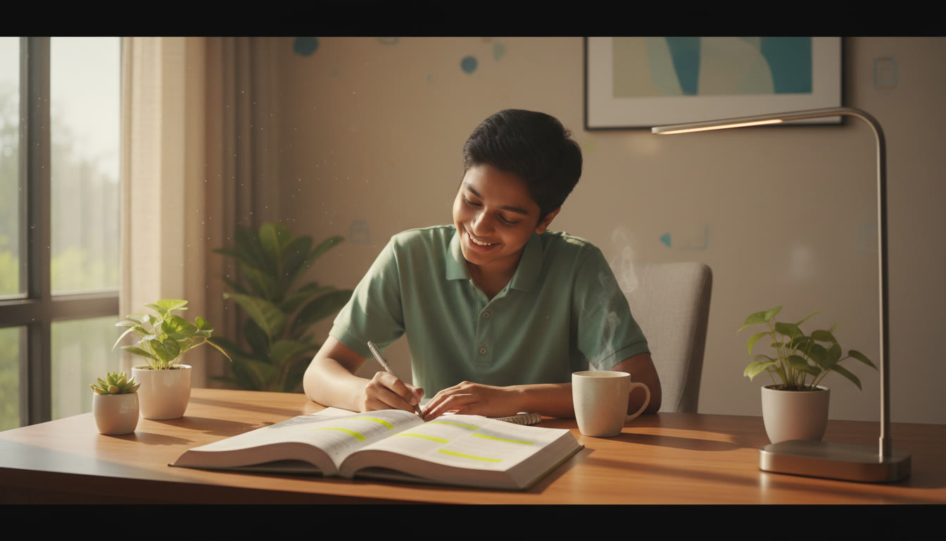 Photo Idea : Open NCERT chemistry book with highlighted lines and a student taking notes