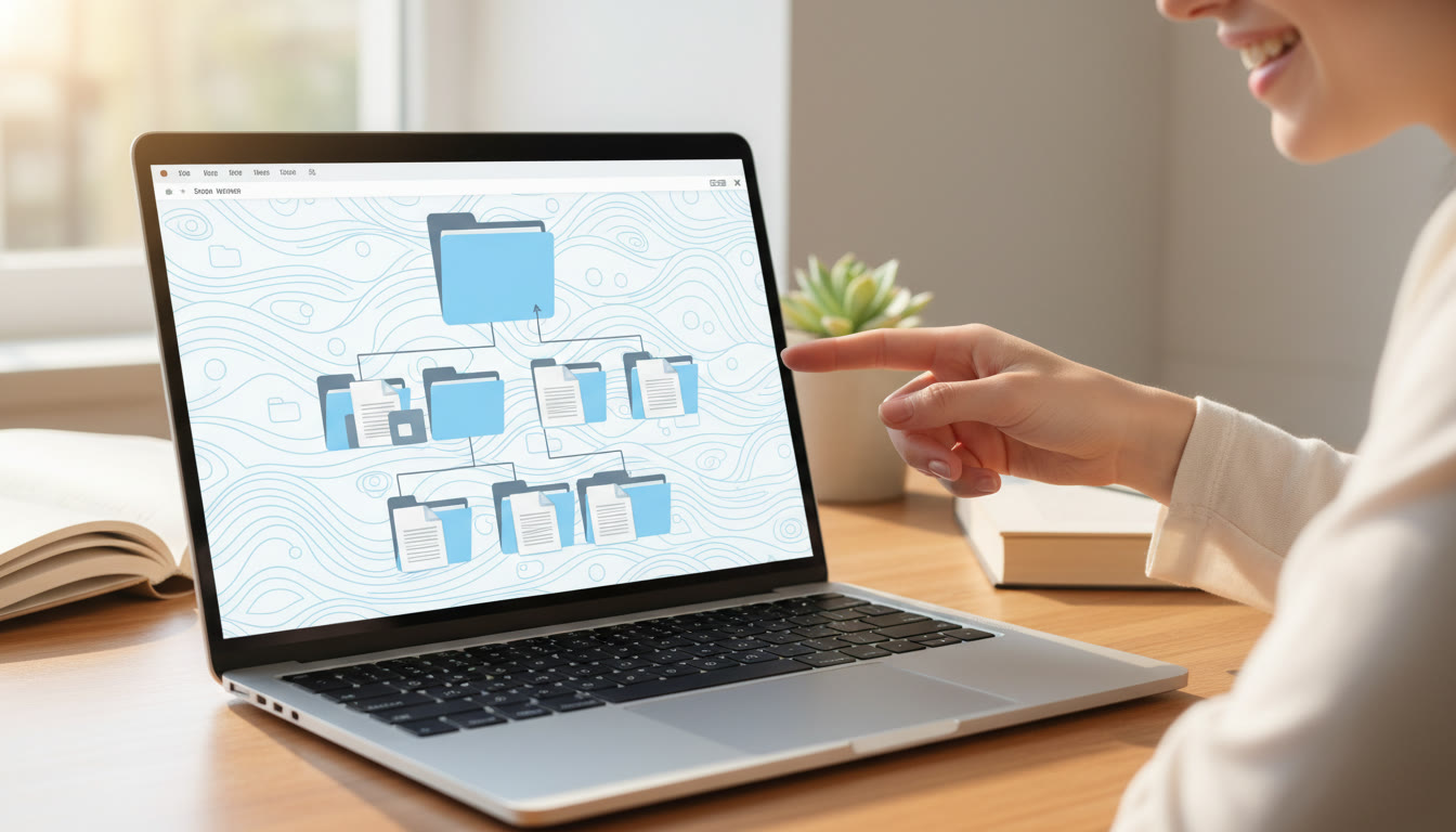Photo Idea : A tidy folder structure view on a laptop screen with clearly named CAS files