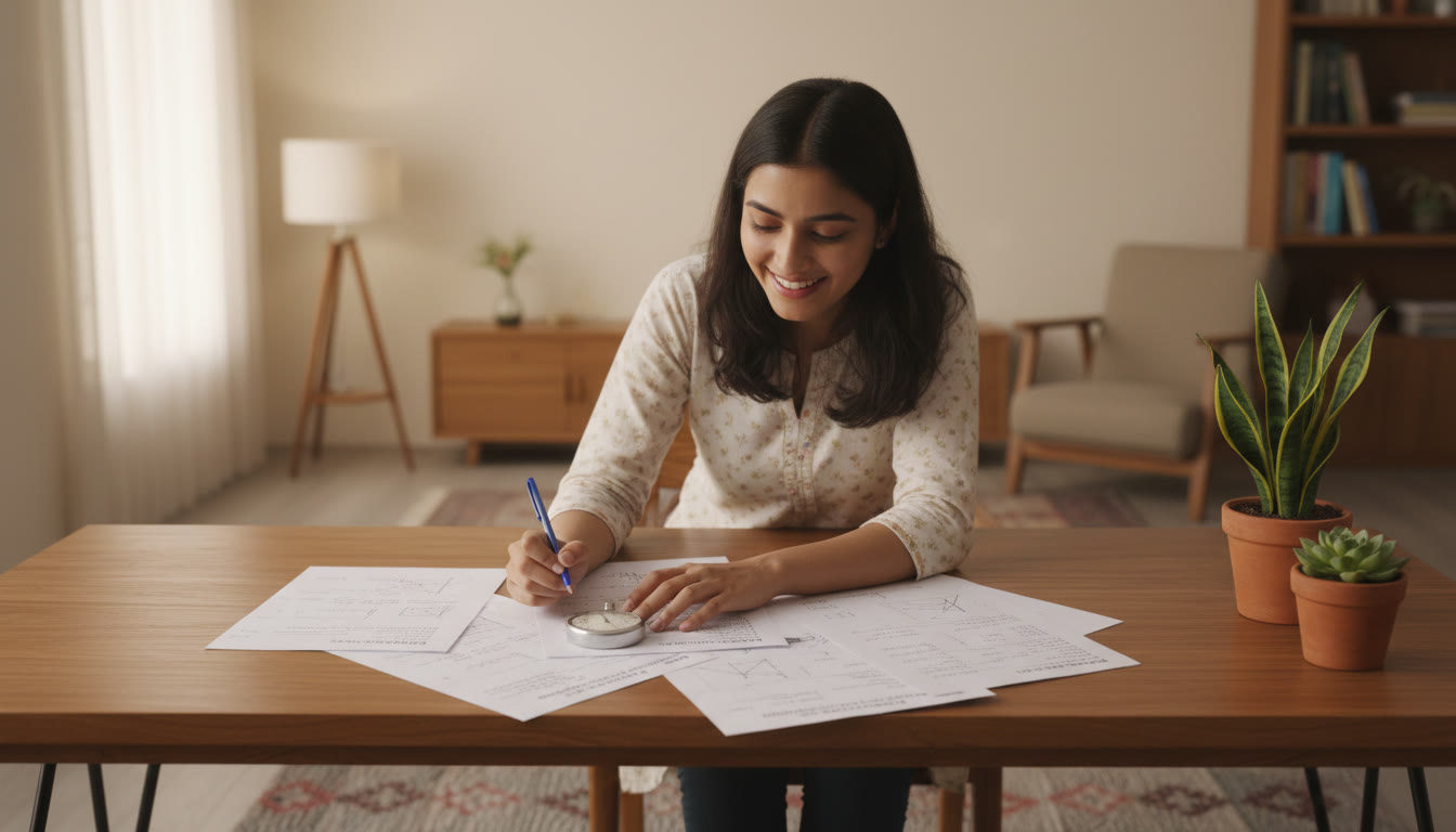 Photo Idea : Student at a desk with a stopwatch, pen, and scattered sample papers