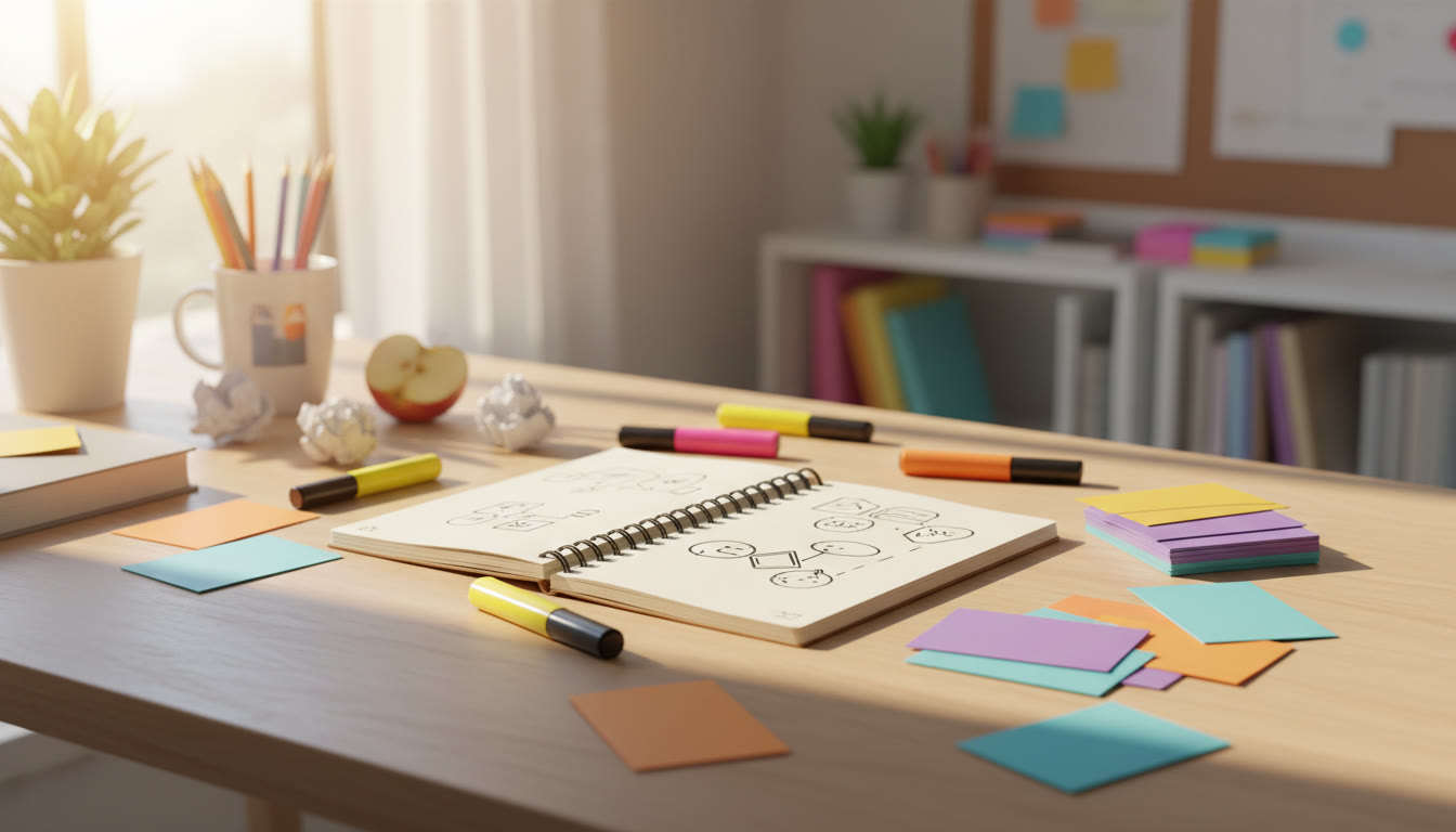 Photo Idea : student’s desk with highlighters, flashcards labeled with command terms, and open notebook