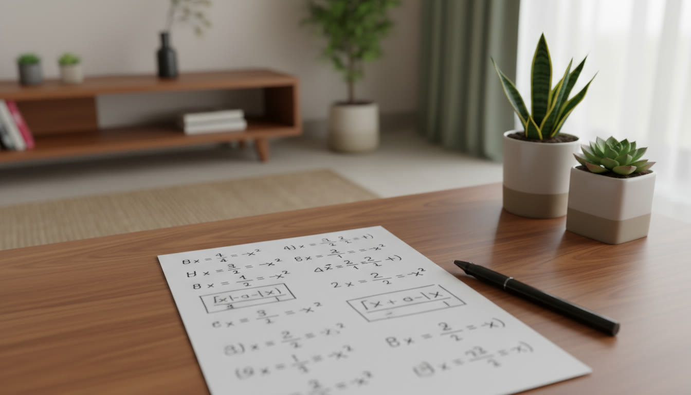 Photo Idea : A handwritten one-page formula sheet with boxed key equations and a pen beside it