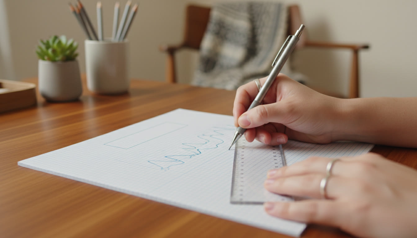 Photo Idea : Close-up of a student’s hand drawing a labeled graph on graph paper, ruler alongside and a neat title at the top.