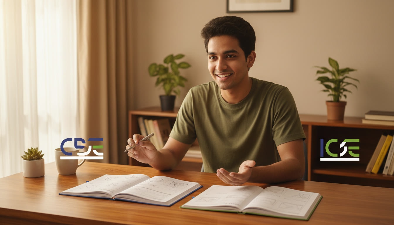 Photo Idea : A student comparing two open notebooks labeled