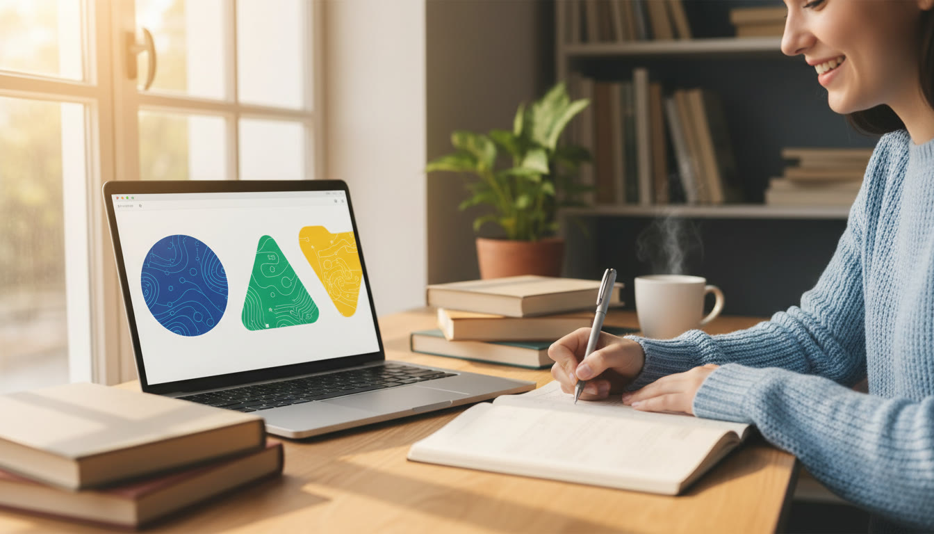 Photo Idea : A tidy laptop screen showing color-coded digital folders labeled 