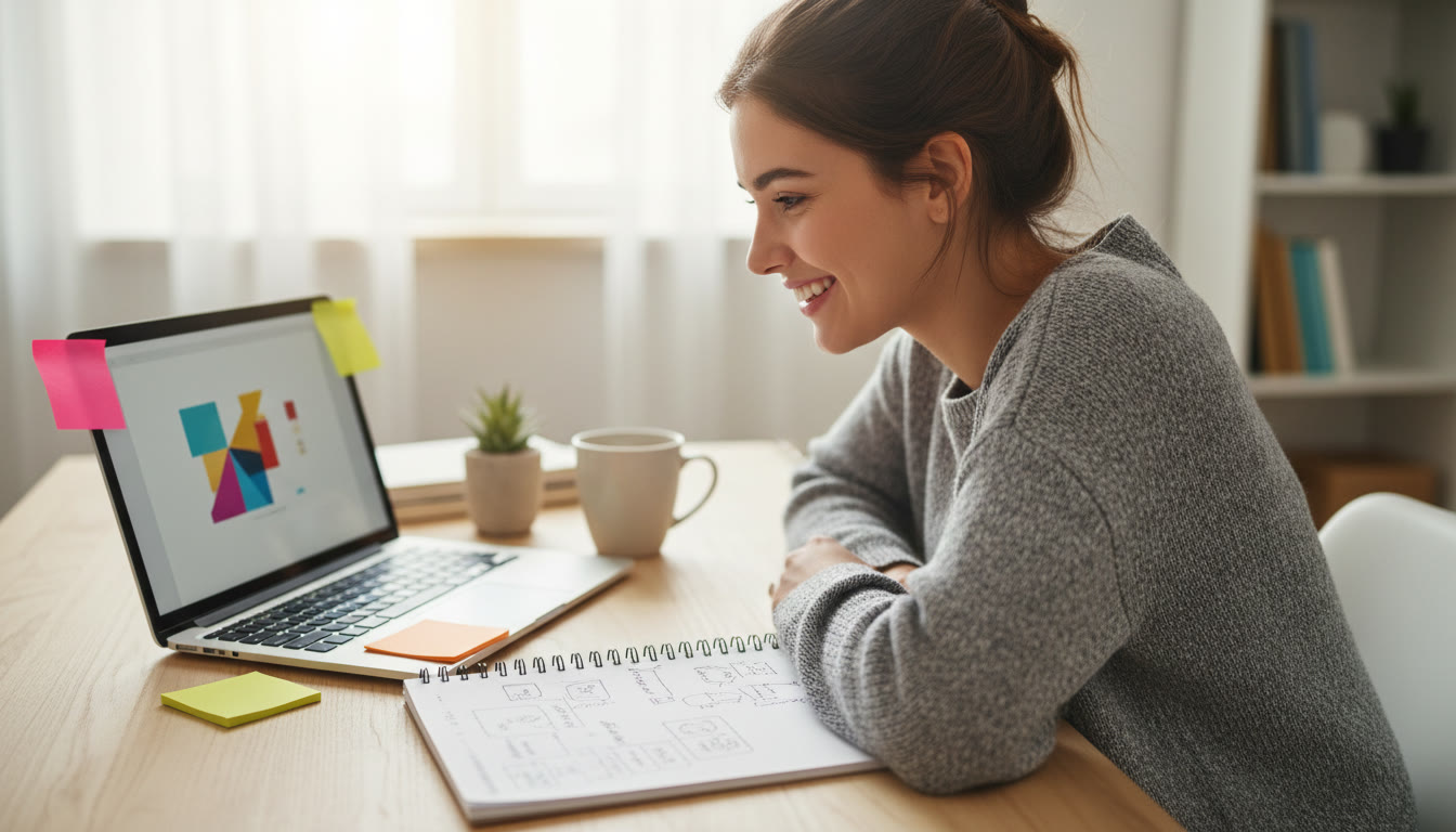 Photo Idea : A focused IB student at a desk with a notebook labeled