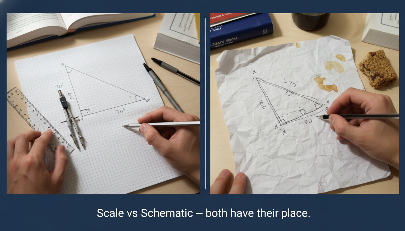 Geometry Diagrams: When to Draw to Scale and When to Use a Schematic