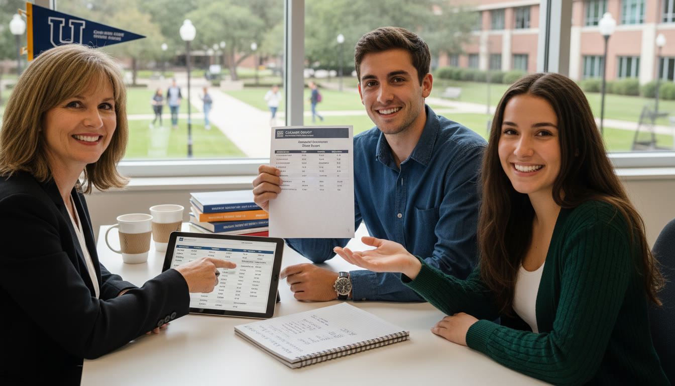 Photo Idea : A small group meeting with a university advisor and a student showing AP score reports and a study plan, visually tying the credit conversation to real administrative steps.