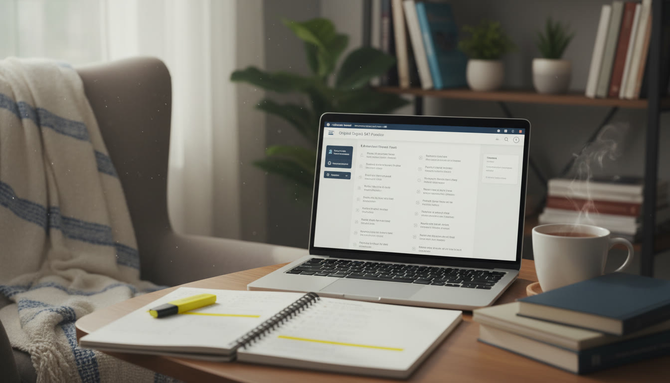 Photo Idea : A calm study nook with a laptop showing a Digital SAT practice interface, a notebook with a highlighter, and a cup of tea — conveys focused, modern test prep. (Place in intro near the top to draw readers in.)