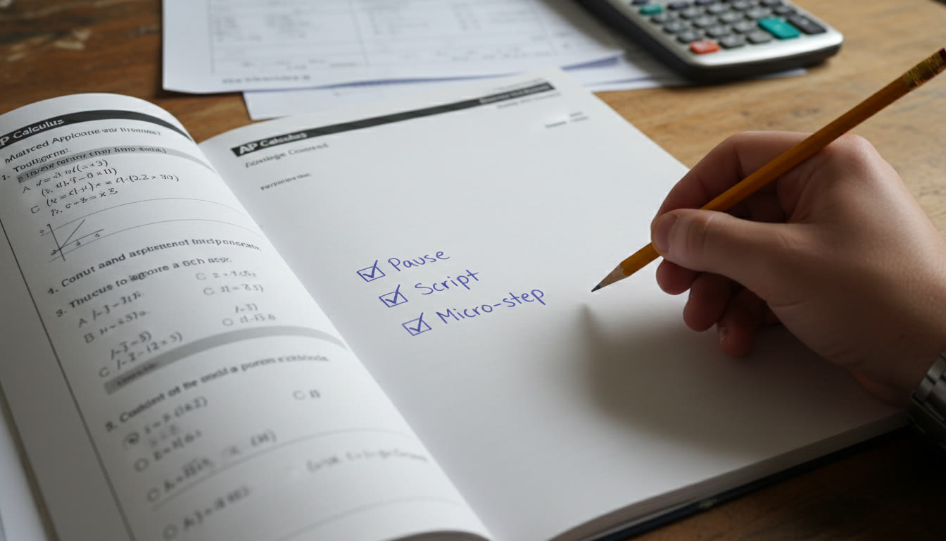 Photo Idea : Close-up of a student’s test booklet with a neat checklist next to it: 