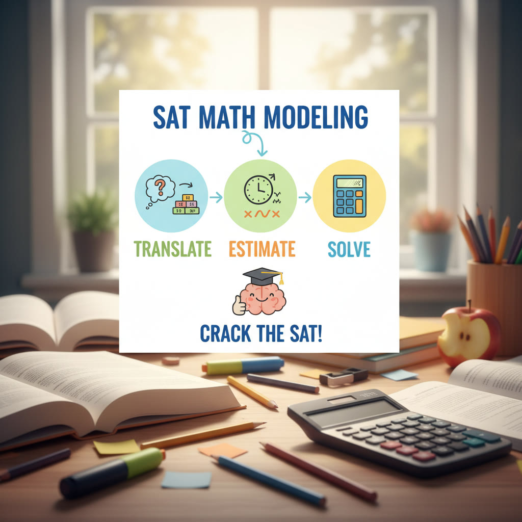 Graphic idea: A small infographic showing the three-step math modeling process: Translate → Estimate → Solve, with simple icons.