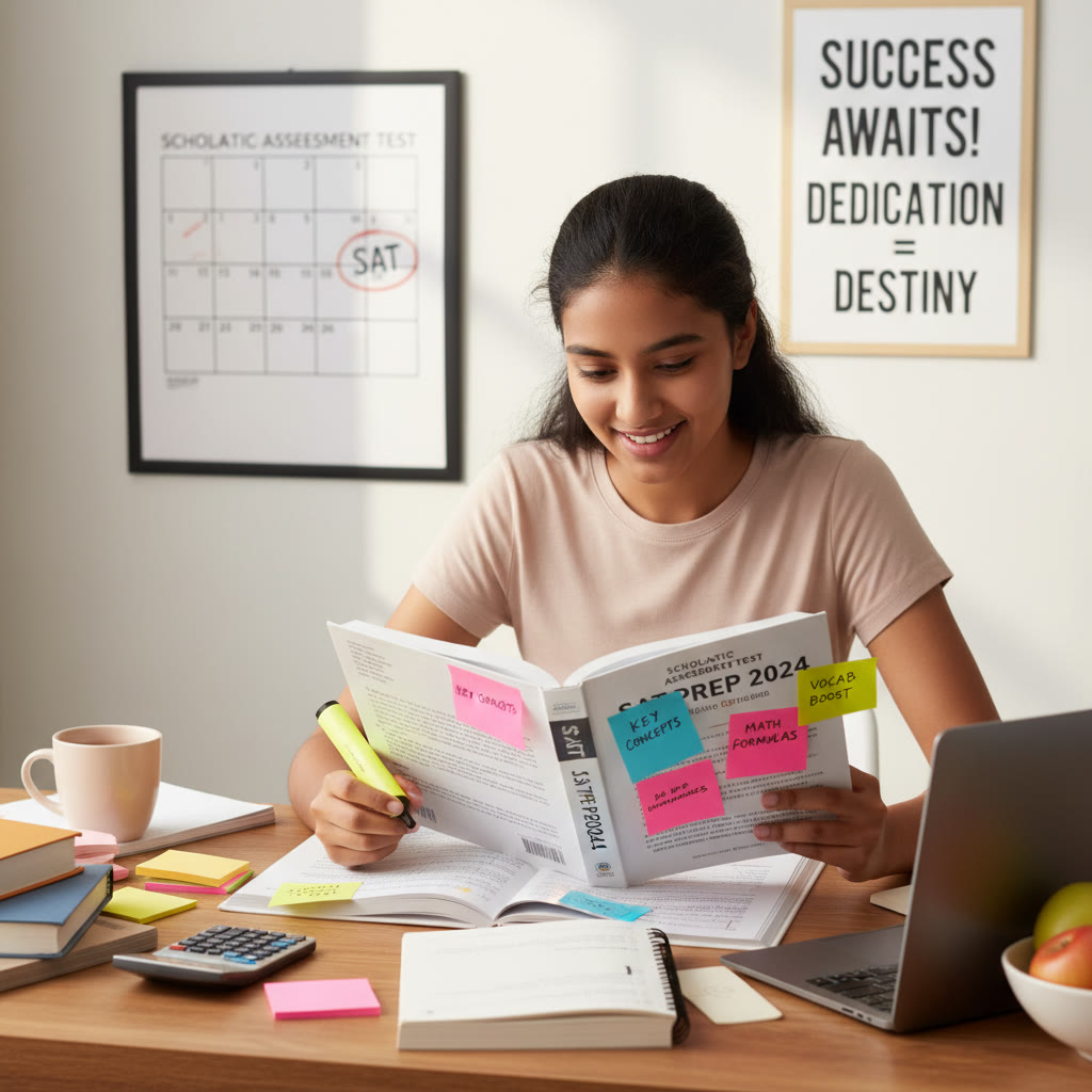 Photo idea: A student at a desk annotating a dense passage with a highlighter and sticky notes, showing focused study habits.