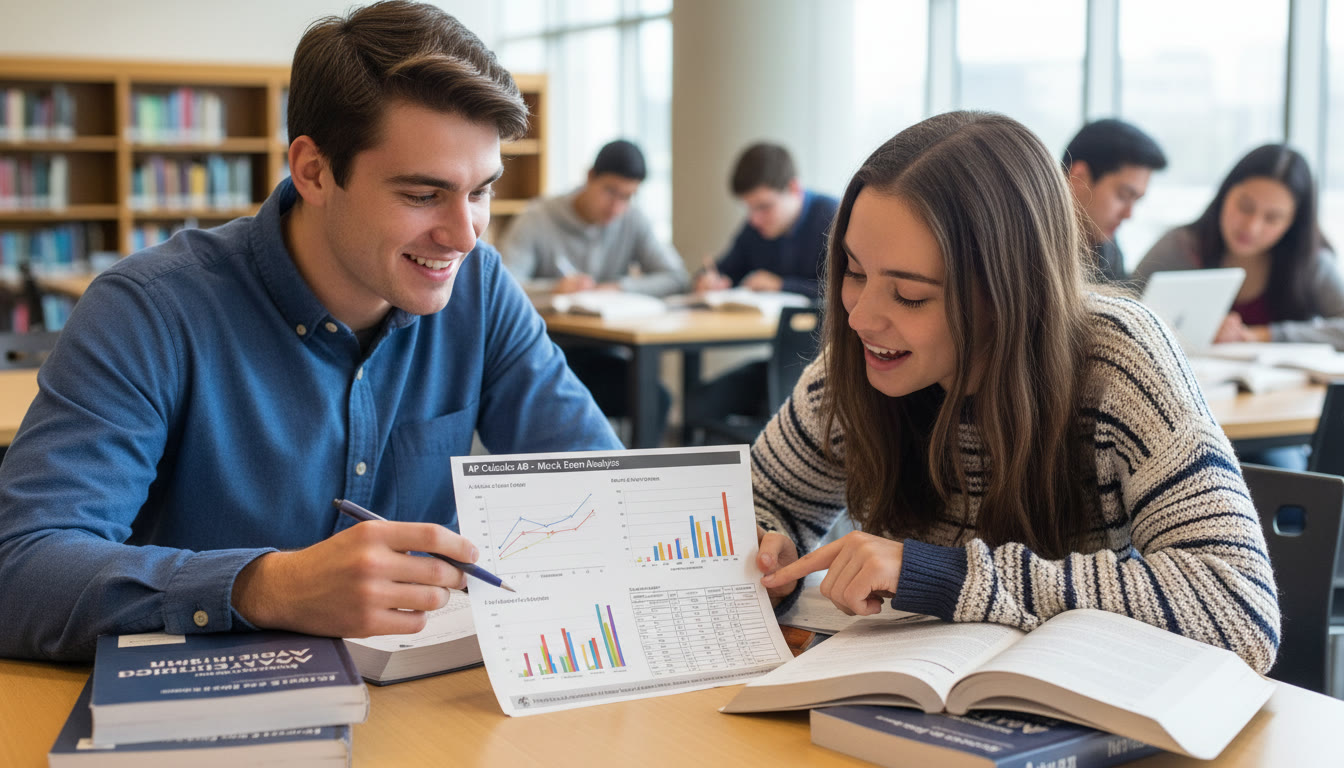Photo Idea : A mid-article visual showing a tutor and student reviewing a printed PDF together at a table, pointing at charts โ emphasizes collaboration and targeted planning.