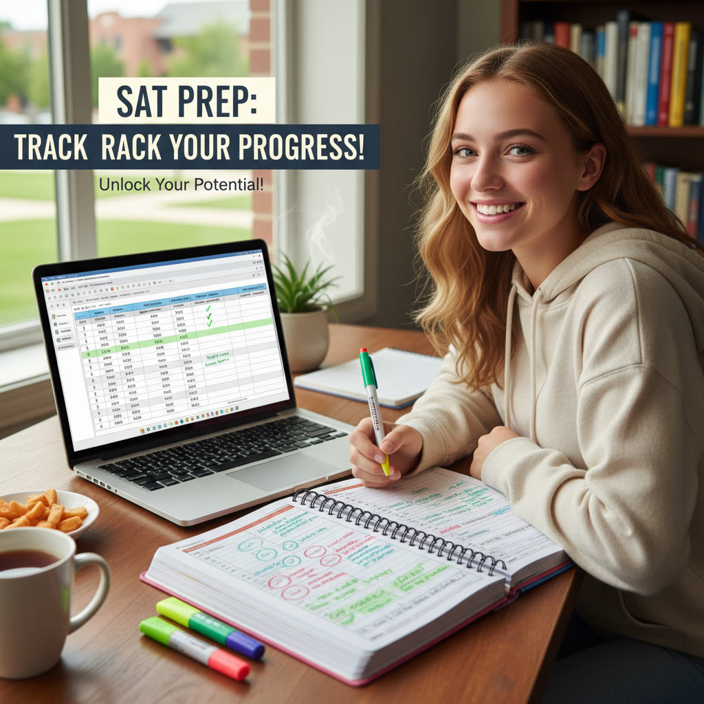 Image idea: A student at a desk with a laptop open to an Excel-like spreadsheet and a printed practice test, showing hands-on tracking and notes.