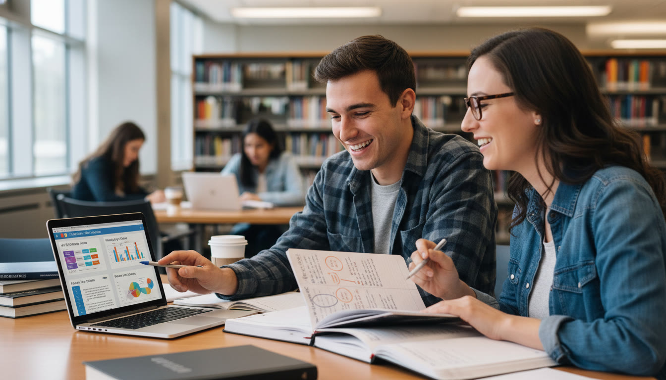 Photo Idea : A student working with a tutor over a laptop and notes, highlighting guided feedback and personalized study plans that accelerate both debate and AP progress.