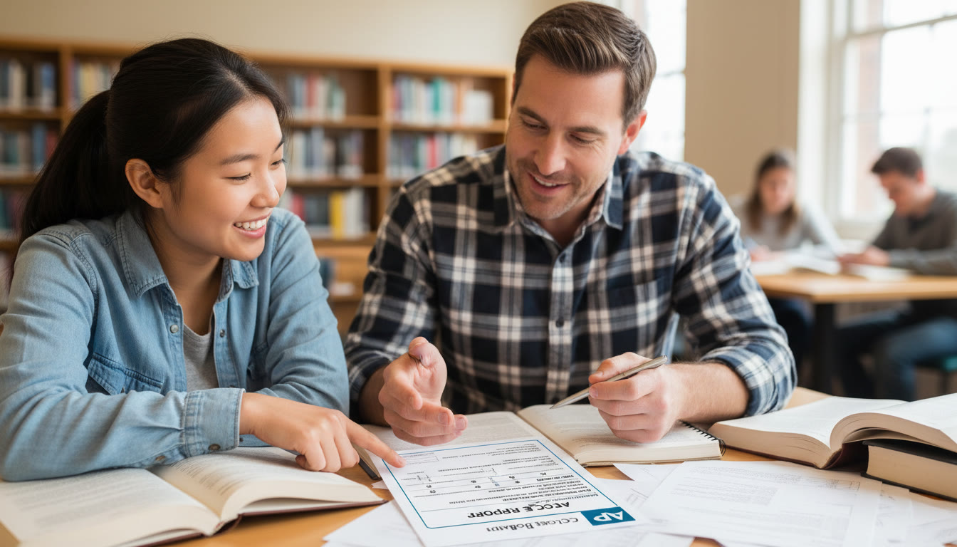 Photo Idea : A close-up of a student working with a tutor over textbooks and an AP score report, showing focused guidance and collaboration; place this after the Checklist section to visually reinforce tutoring benefits.