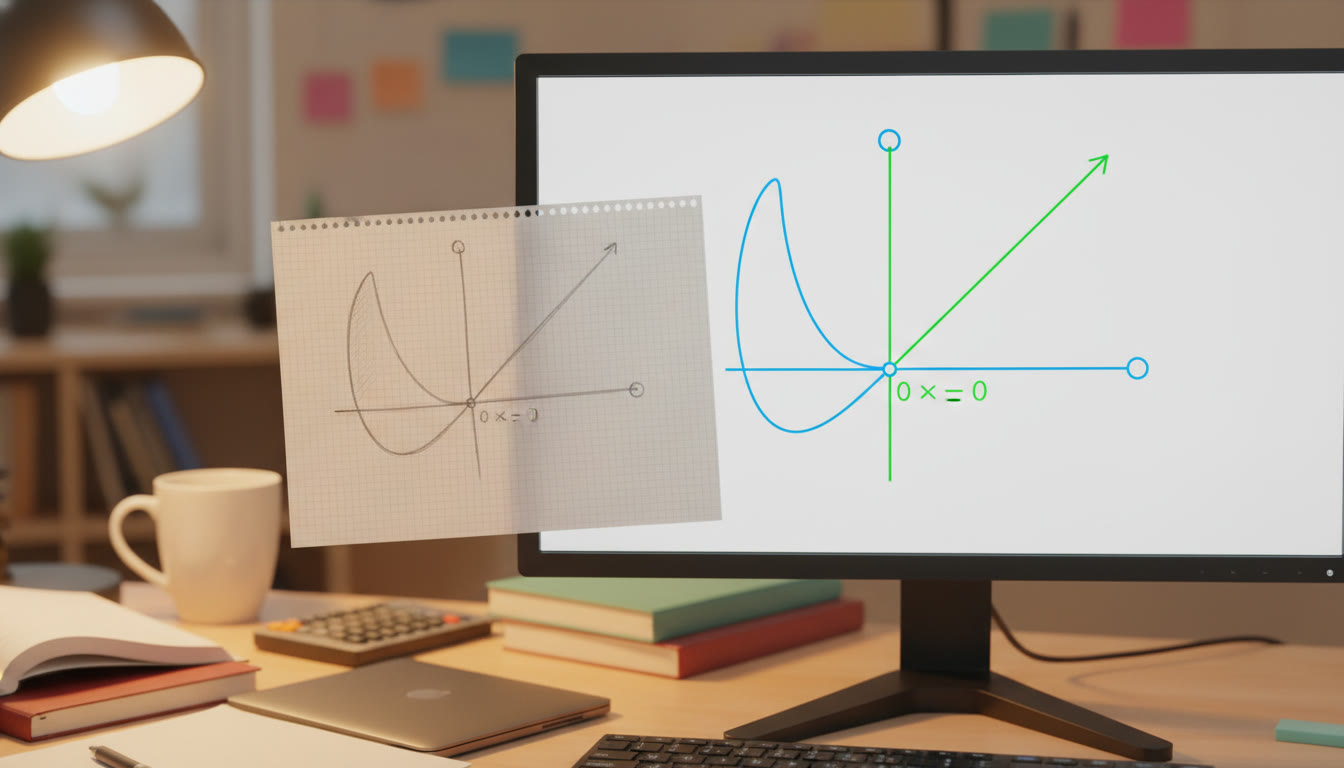 Photo Idea : A clean screenshot-like image of a hand-drawn piecewise graph next to a computer-generated plot — shows the harmony between intuition and technology.