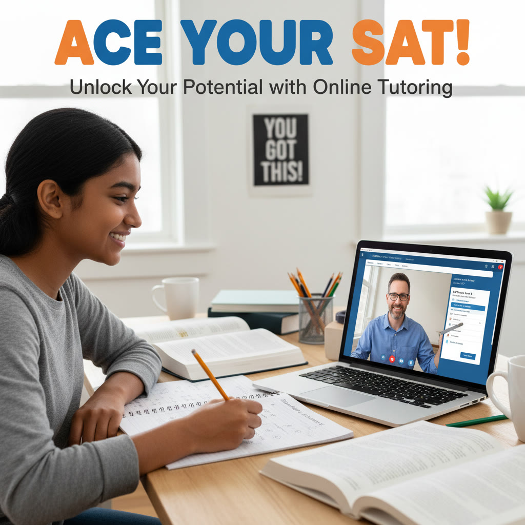 Photo of a student and an online tutor sharing a screen during a tutoring session, with the tutor pointing to navigation features and the student taking notes on scratch paper.