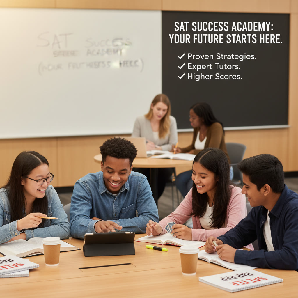 Suggested image: A diverse group of high school students studying together, with one-on-one tutoring happening in the background; caption: 