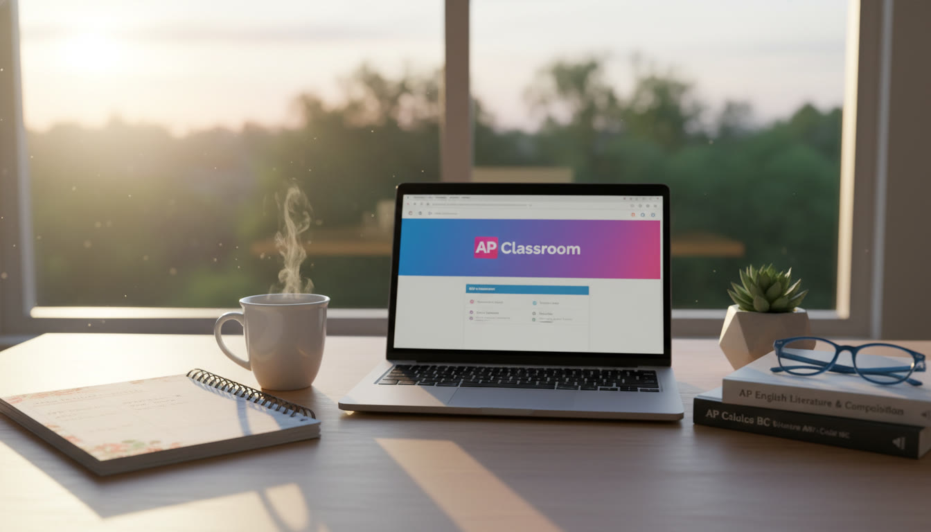 Photo Idea : A student at a tidy desk, sunrise light streaming through a window, a planner open beside a laptop and a calm cup of tea — conveys fresh starts and quiet focus.