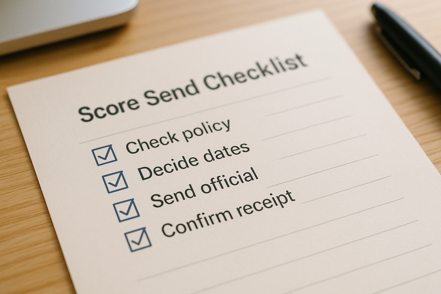 Photo Idea : Close-up of a checklist titled 