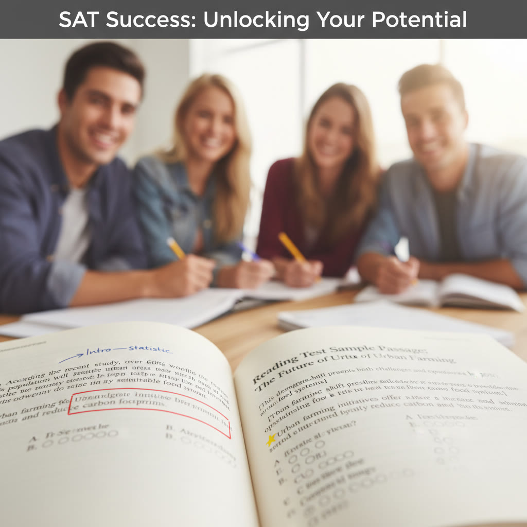 Illustration of a sample passage excerpt with margin notes like 