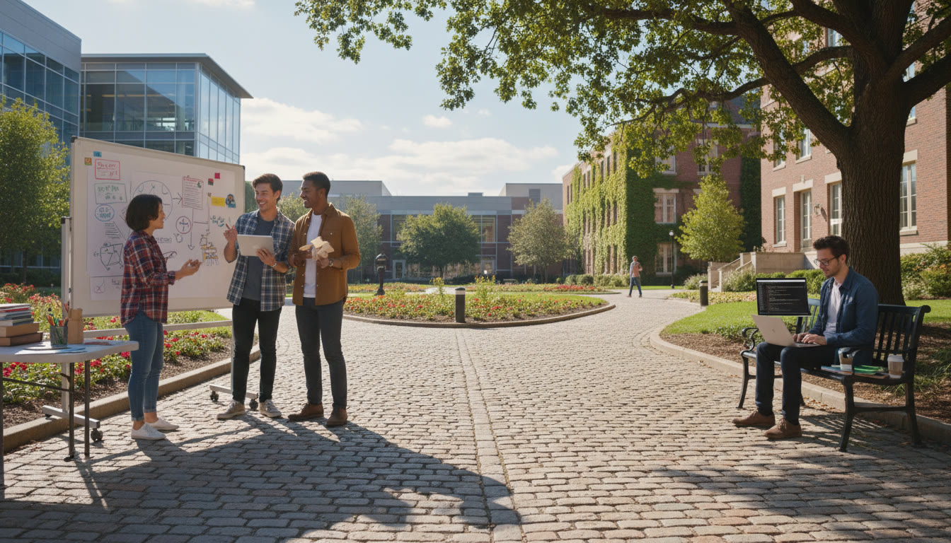 Photo Idea : A bright, engaging photo of two paths diverging on a campus quad—one path labeled “CSP” with students collaborating and creating, the other labeled “CSA” with a student debugging code on a laptop. This visual sets up the sequence decision metaphor early in the article.