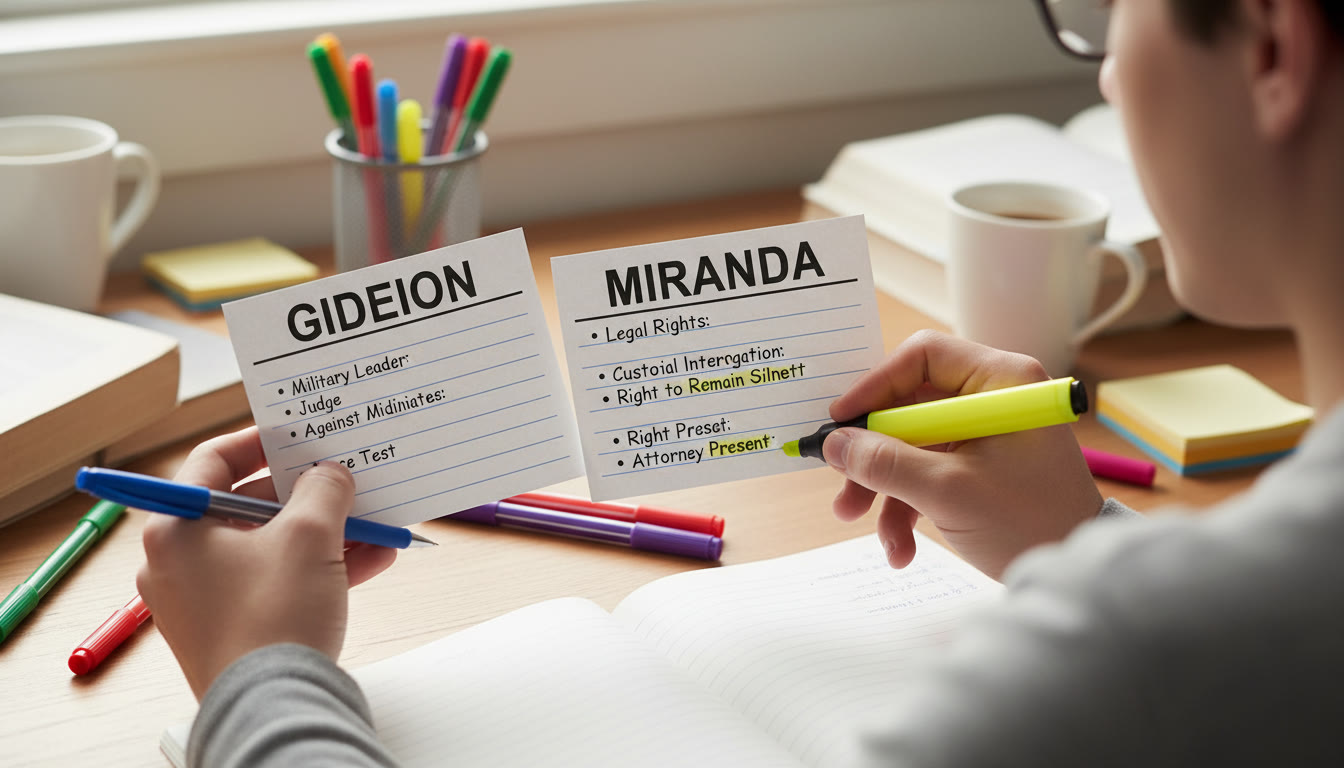 Photo Idea : A student at a desk comparing two cards, one labeled 