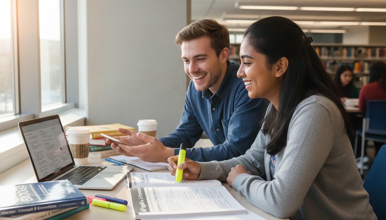 Photo Idea : A dynamic image of a student and a tutor working together over a laptop, with notes, highlighters, and an AP free-response booklet visible captures the collaborative energy of tailored tutoring and exam prep.