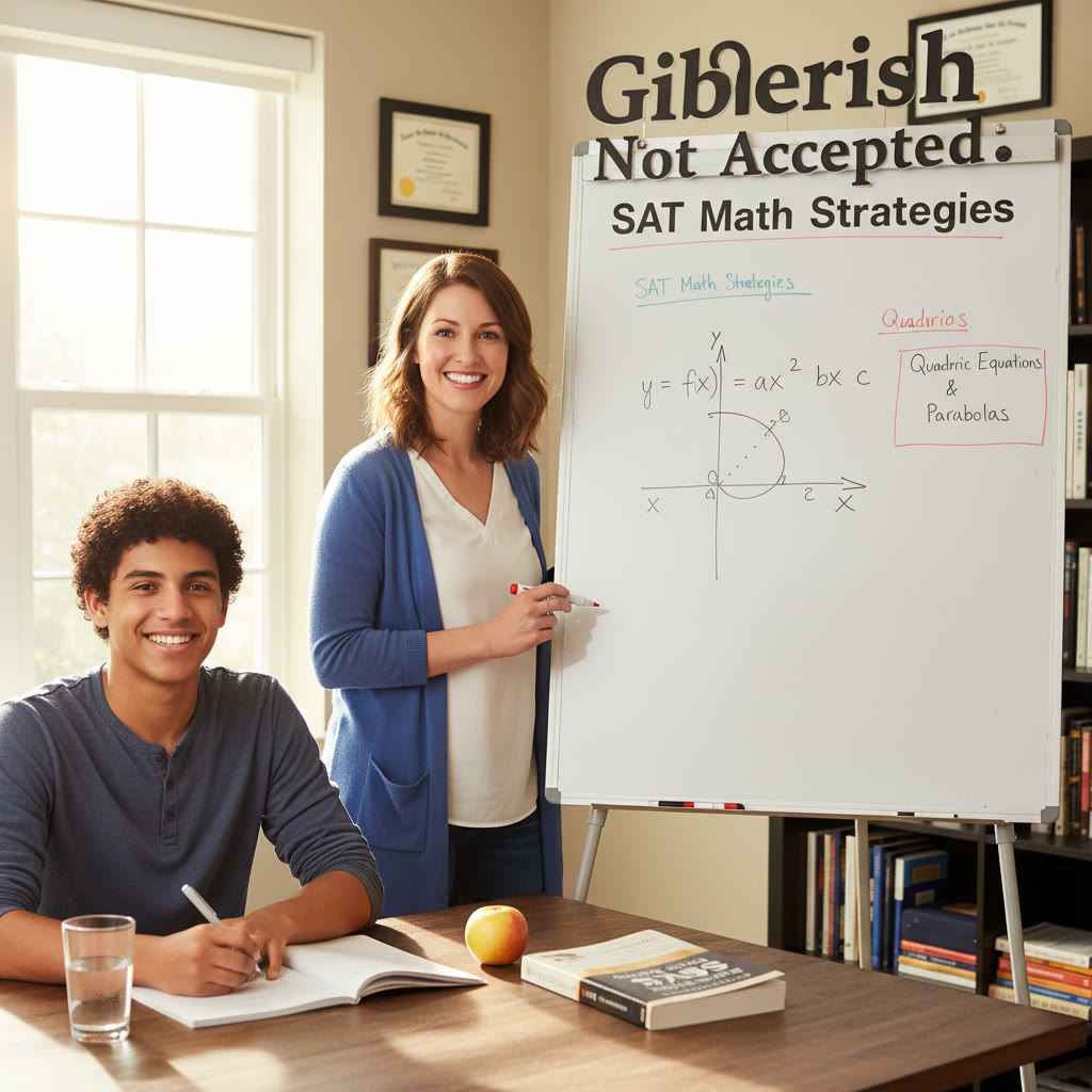 One-on-one tutoring session with a tutor explaining a math concept on a whiteboard while the student takes notes, illustrating personalized guidance.