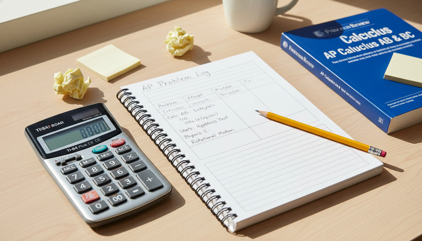 Photo Idea : A neat notebook open to a problem log page with columns for 