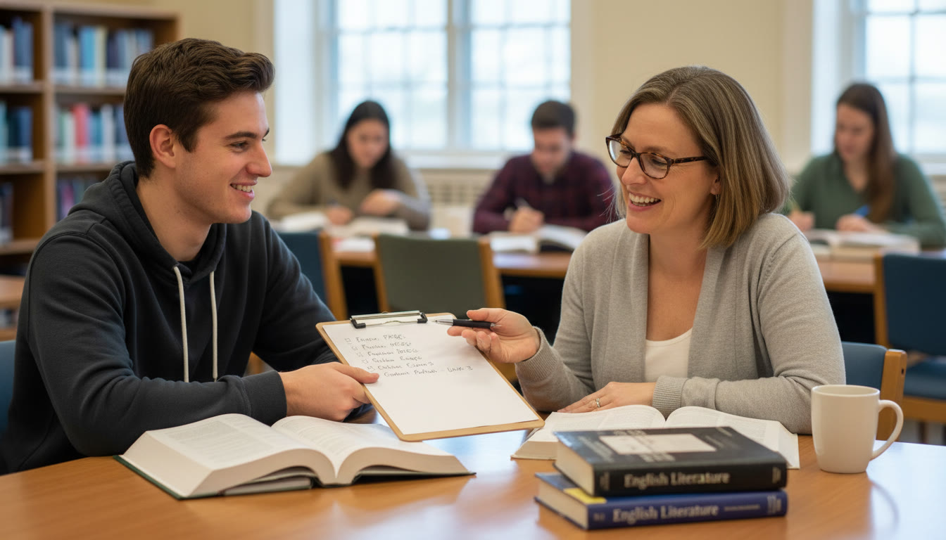 Photo Idea : A calm scene of a student handing a checklist to a tutor across a table, showing a collaborative, guided approach to preparing for an AP retake.