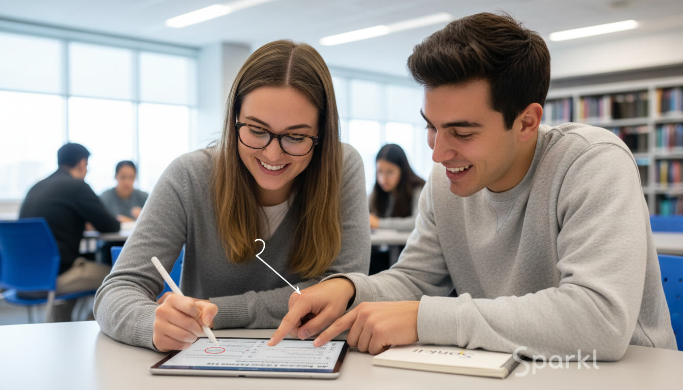 Photo Idea : A student working with a tutor at a table, both pointing at a tablet screen showing MCQs; the tutor highlights units and circles plausible answers—visualizing how 1-on-1 guidance like Sparkl’s personalized tutoring helps reinforce these techniques.