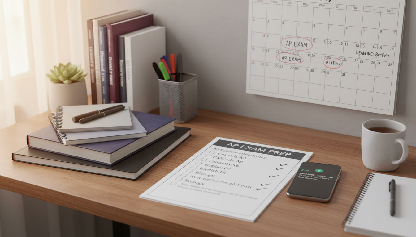 Photo Idea : An organized desk scene with a printed checklist, a calendar marked with deadlines, and a smartphone showing a reminder notification. This image belongs near the timeline section to emphasize planning and calm preparation.