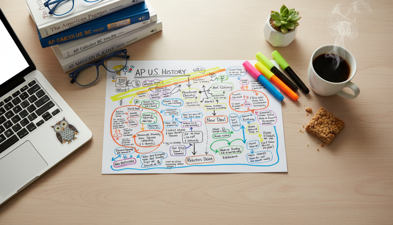 Photo Idea : Flat-lay photo of a student's study desk with a colorful one-pager, highlighters, and a small cup of coffee to convey focus and calm. Place near top of article to set the tone.