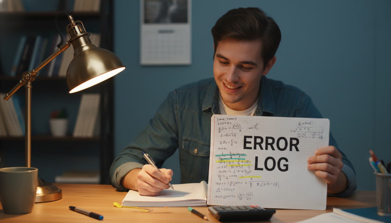 Photo Idea : A student writing in a notebook labeled 